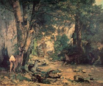 古斯塔夫 庫爾貝 A Thicket of Deer at the Stream of Plaisir-Fountaine 古斯塔夫 庫爾貝 A Thicket of Deer at the Stream of Plaisir-Fountaine